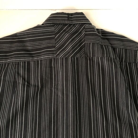 Quiksilver Mens Black Striped Button Down Shirt Pocket Tag Size XL - Picture 8 of 16